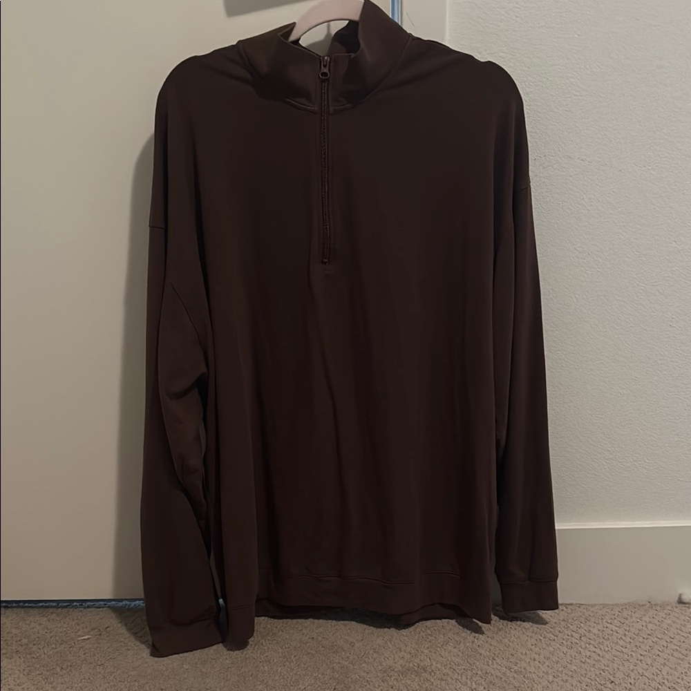 Skims Men's Brown Half-Zip Sweater